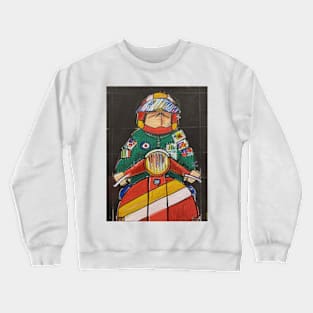 Retro Scooter, Classic Scooter, Scooterist, Scootering, Scooter Rider, Mod Art Crewneck Sweatshirt